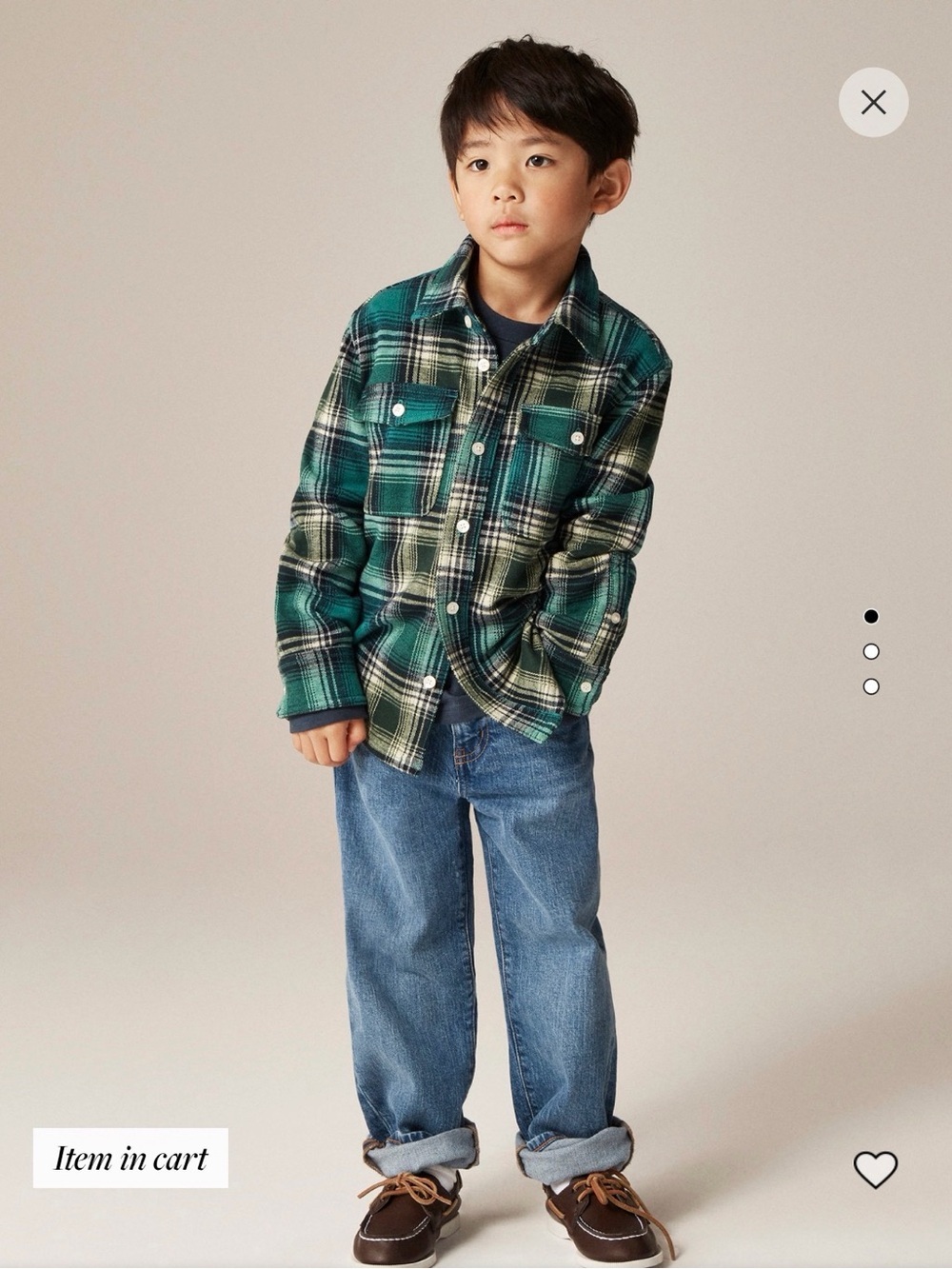 Green Plaid Button-Up Shirt for Kids by crewcuts